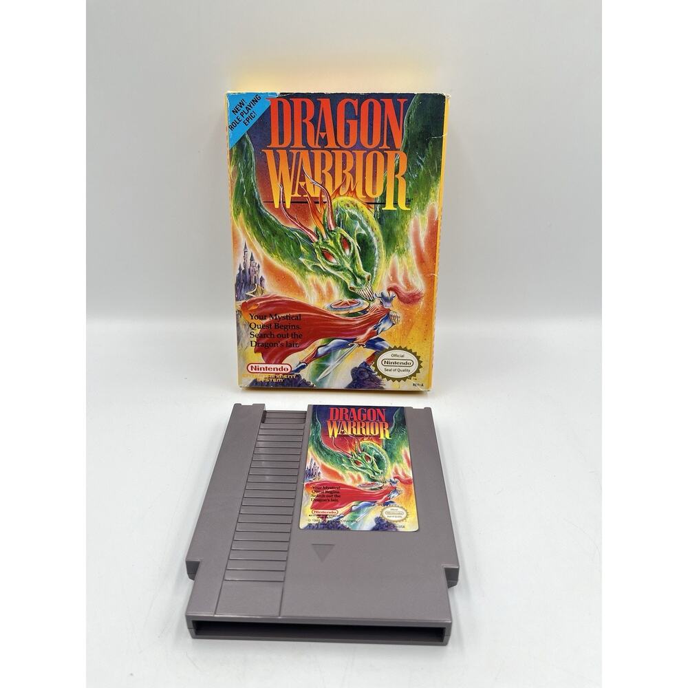 Dragon Warrior (NES, 1989) With Box Nice Condition Authentic Tested